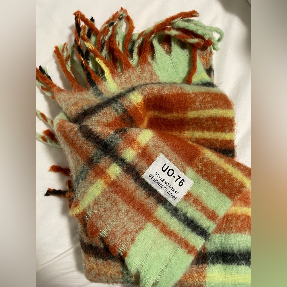 Plaid Woven Fringe Scarf - Picture 2 of 3